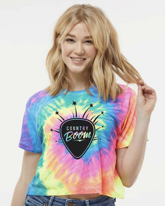 106-23 CB Ladies Tie-Dyed Crop T-Shirt